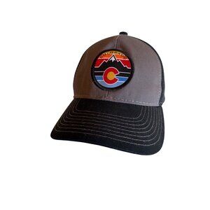 Colorado Patch Mesh Trucker Hat Black & Gray Adjustable Snapback Cap Made In Vie